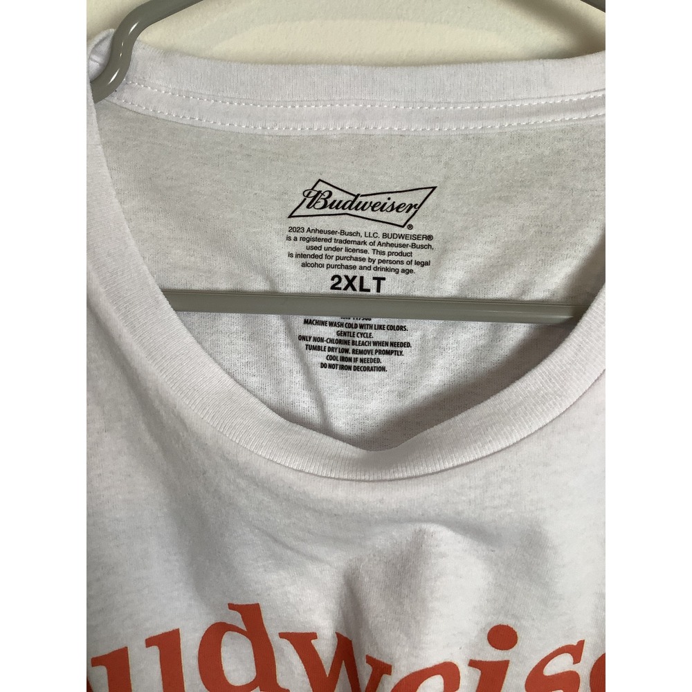 Budweiser King of Beers White Graphic T-Shirt Mens 2XLT Tall 6 Pack Cans - Picture 3 of 4